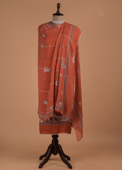 Orange Satin Dress Material