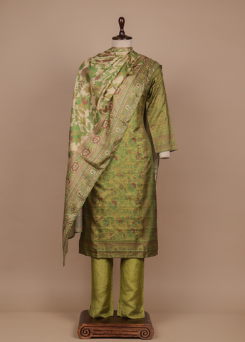 Green Tussar Straight Set