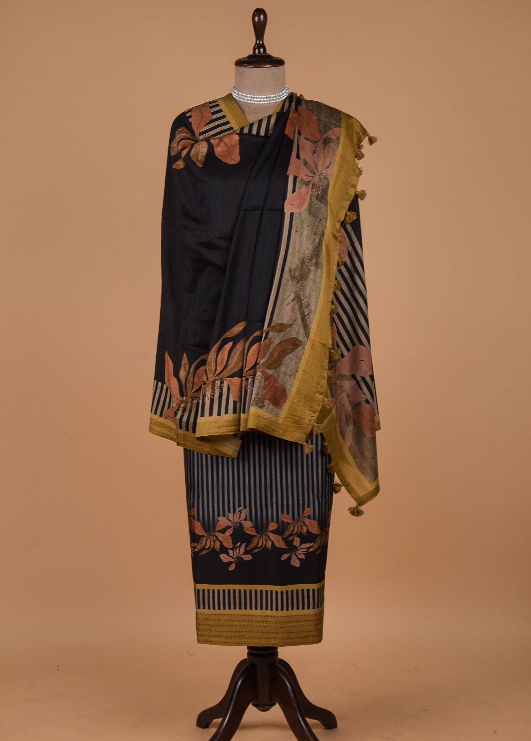 Multicoloured Cotton Silk Dress Material