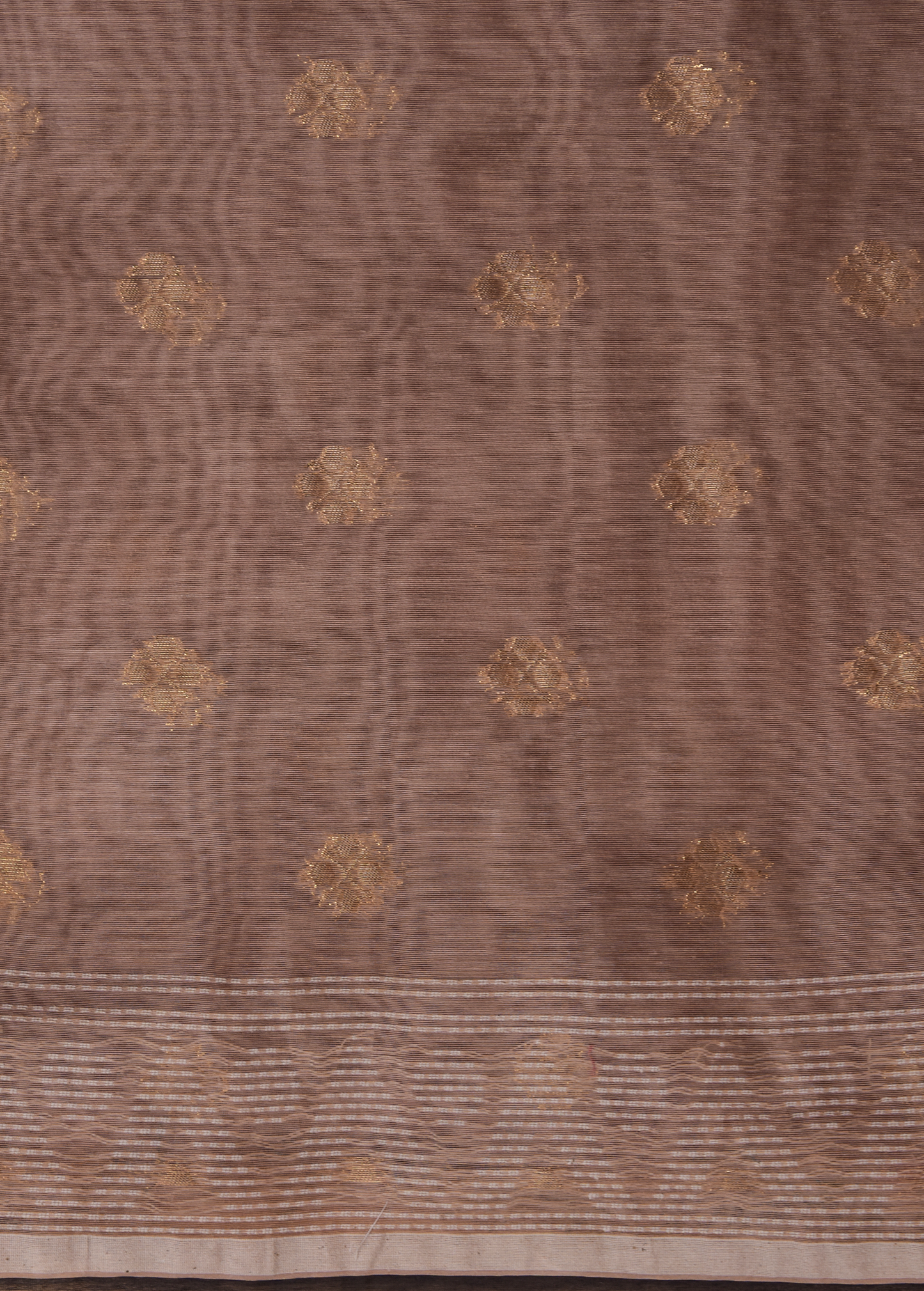 Beige Cotton Printed Saree