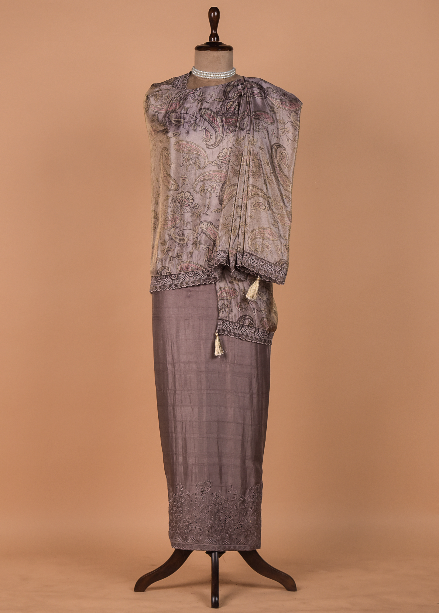 Purple Pashmina Dress Material