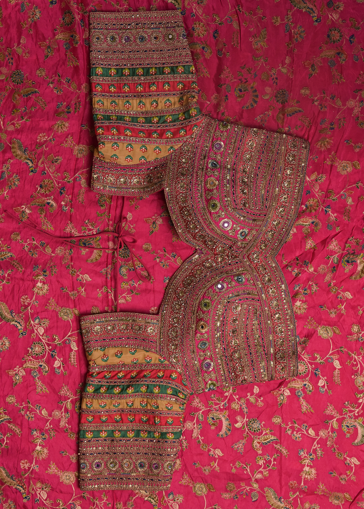 Pink Moroccan Silk Embroidered Saree