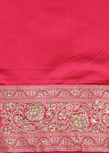 Pink Crepe Silk Banarasi Saree