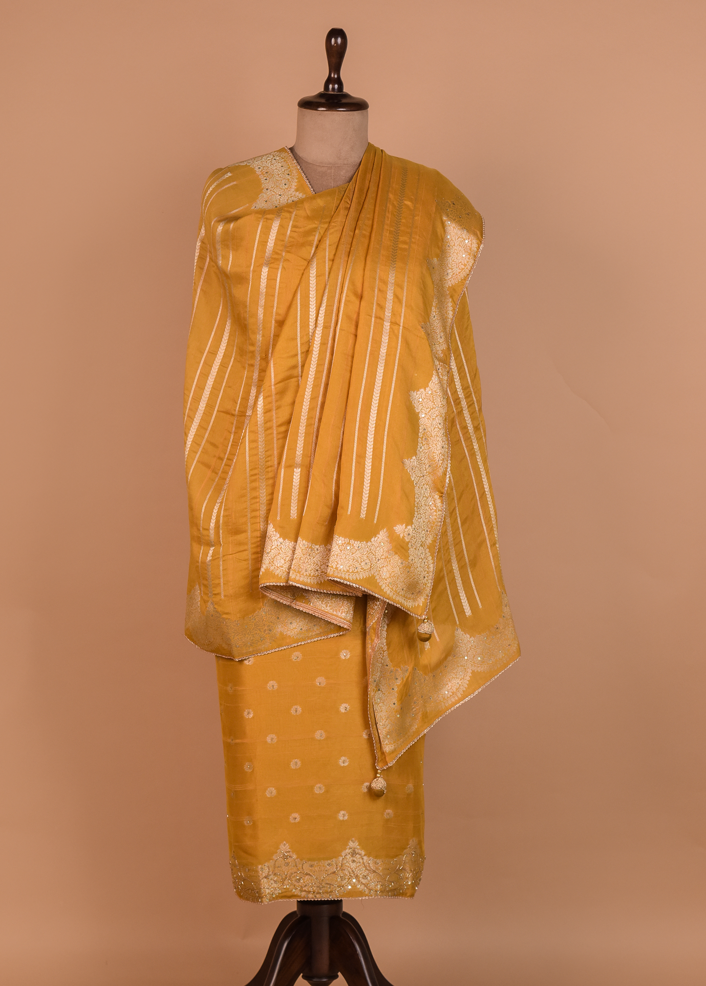 Yellow Chanderi Dress Material