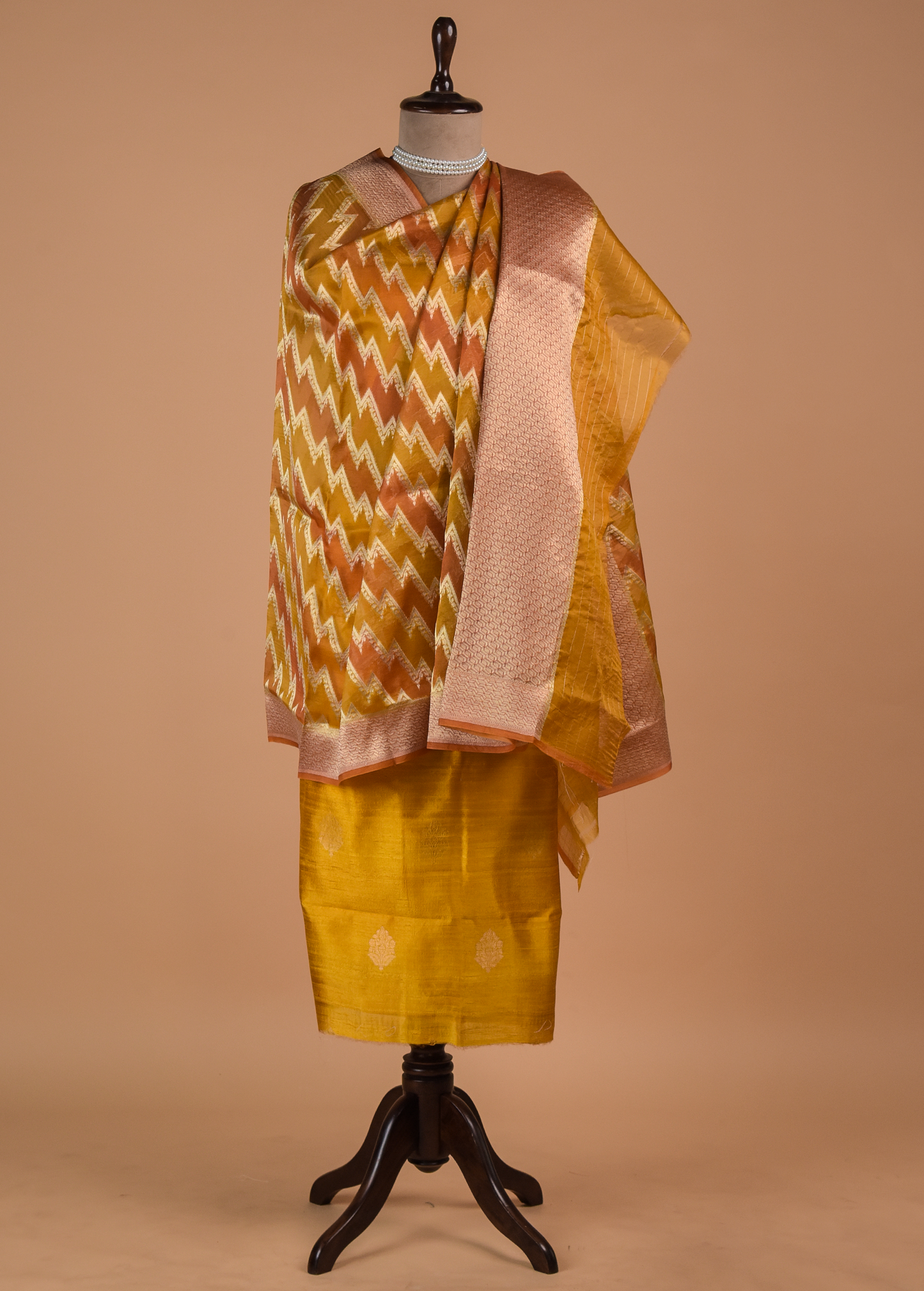 Yellow Silk Dress Material