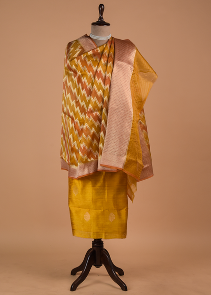 Yellow Silk Dress Material