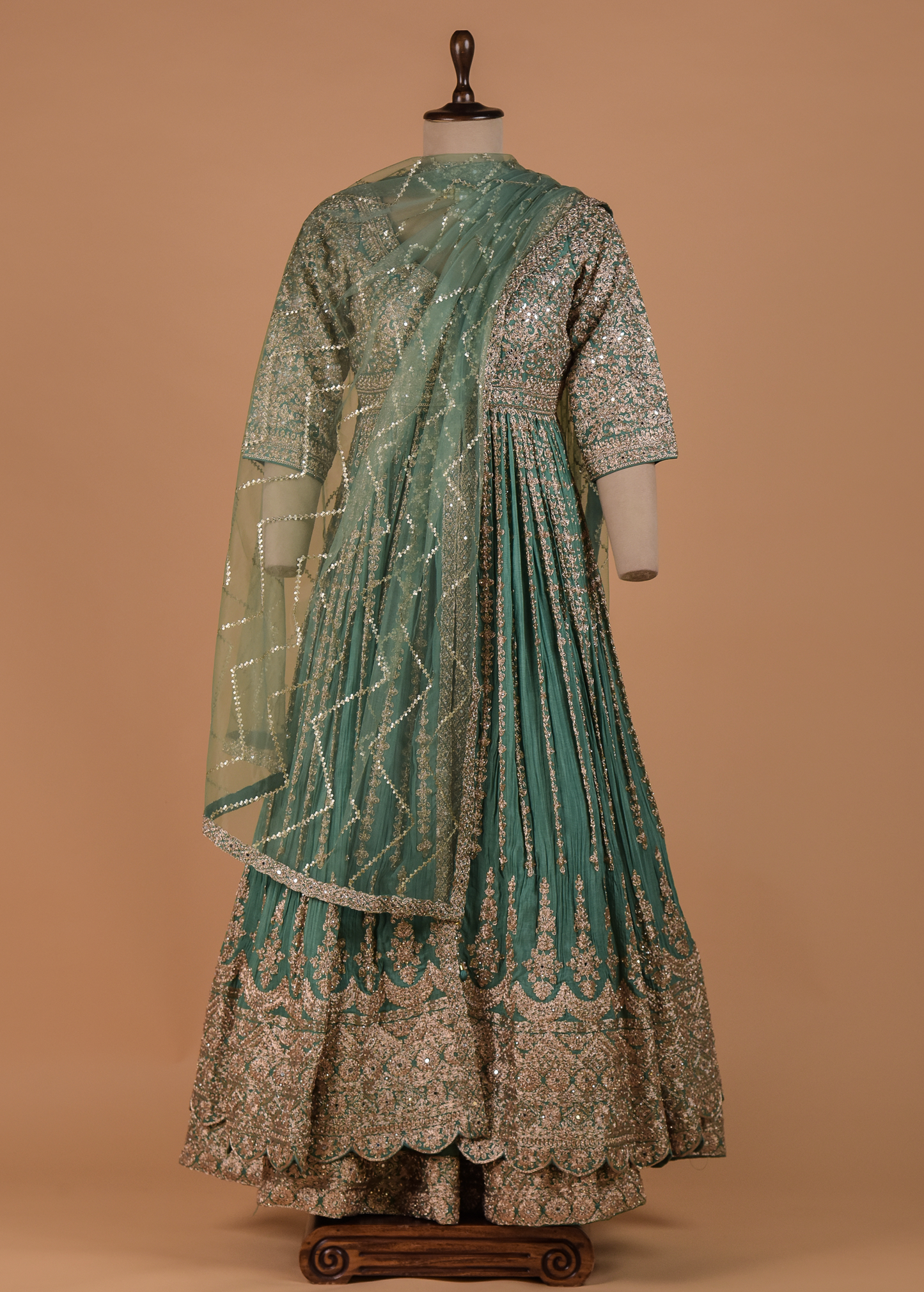 Blue Crepe Silk Anarkali