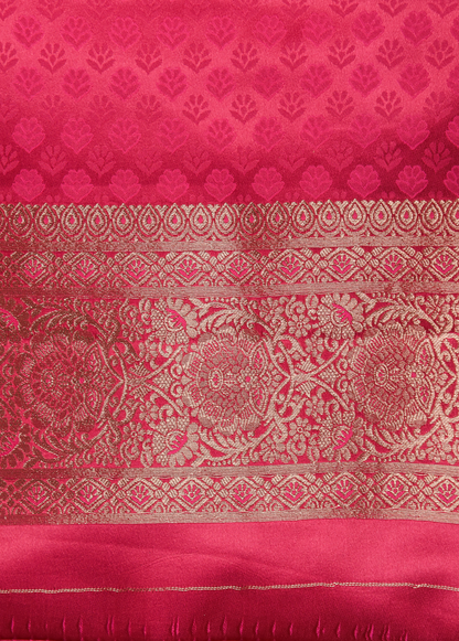 Pink Satin Silk Kanjeevaram Saree