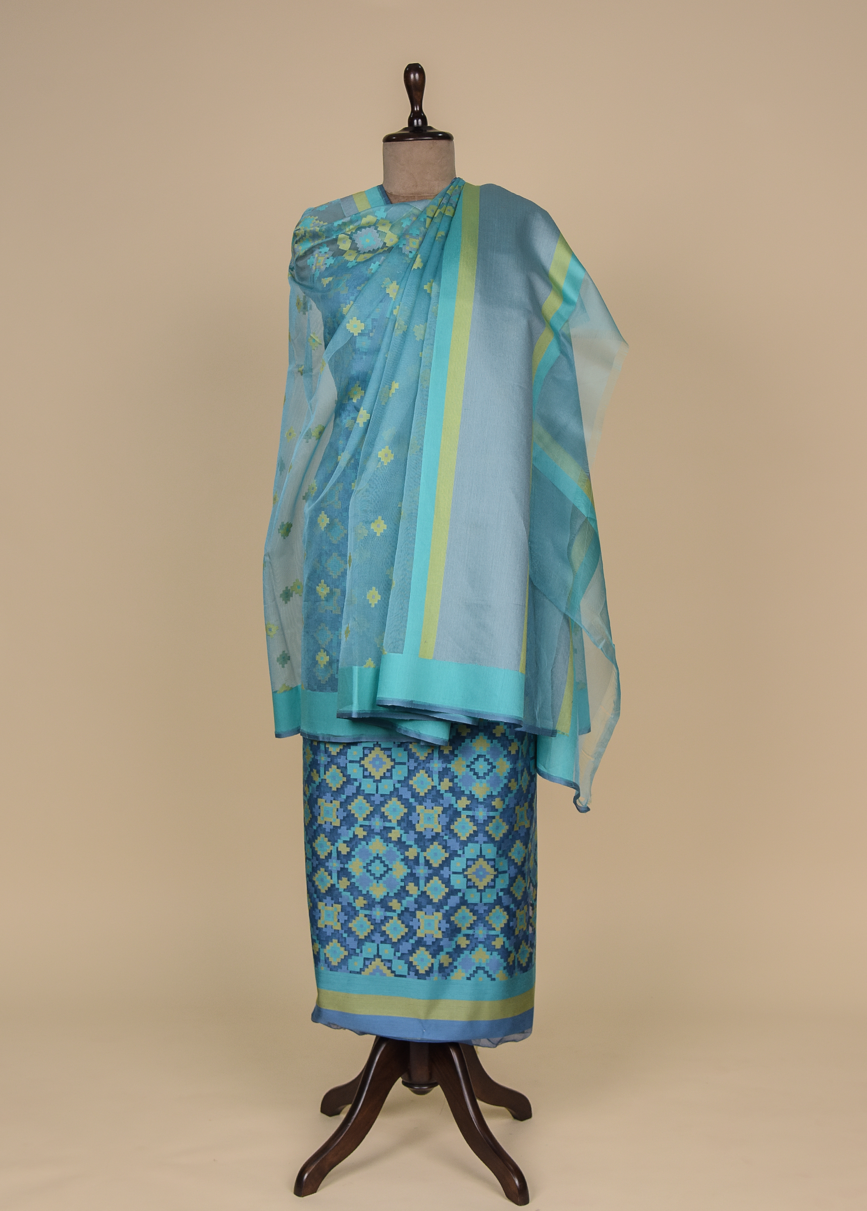 Blue Net Dress Material | 84-Yr Delhi Heritage | Greenways Blue Net Dress Material | 84-Yr Delhi Heritage | Greenways