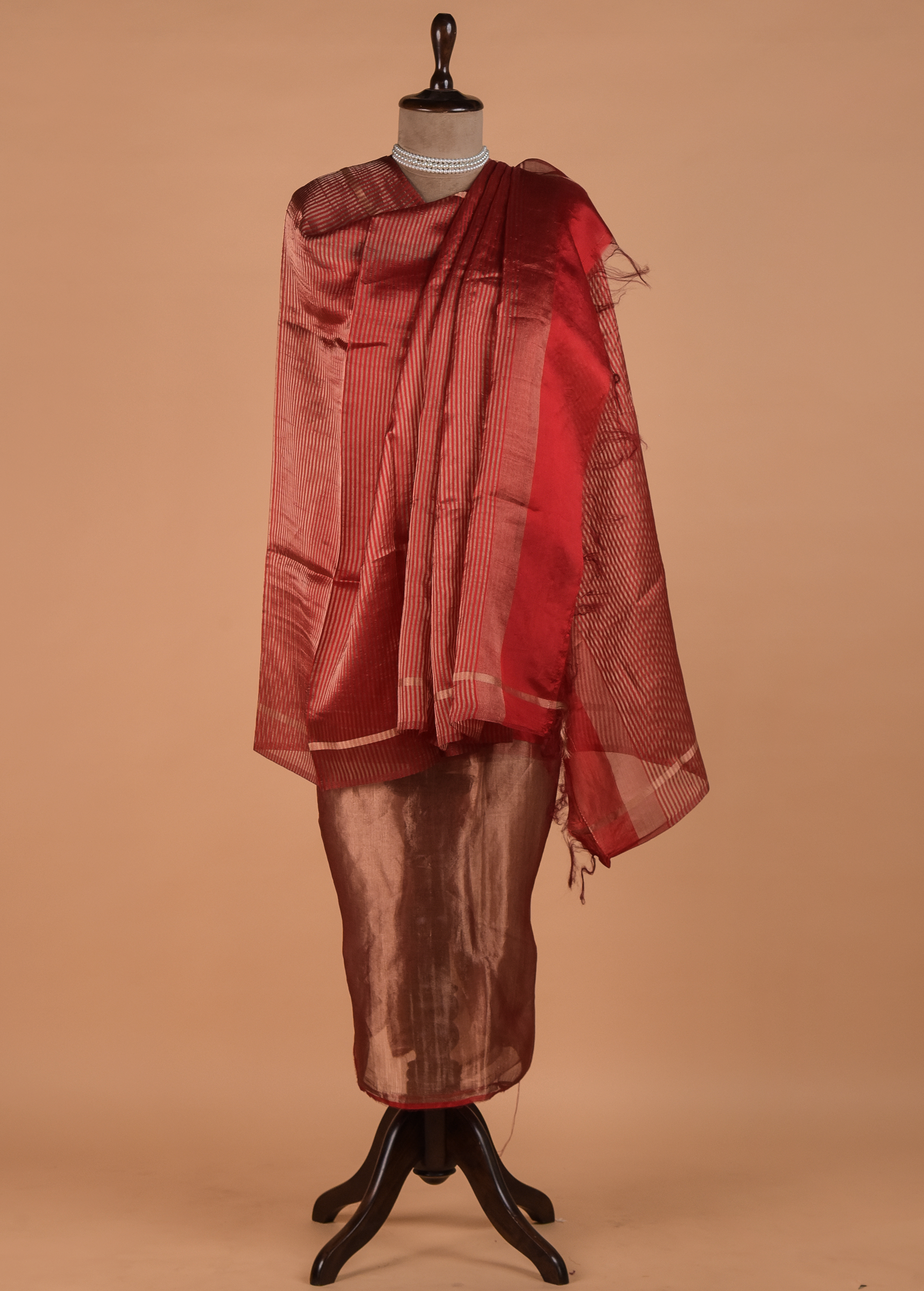 Red Crepe Dress Material - Image 4 | Greenways Delhi