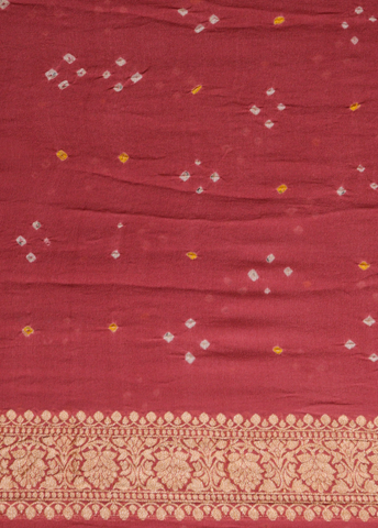 Wine Georgette Bandhani Saree