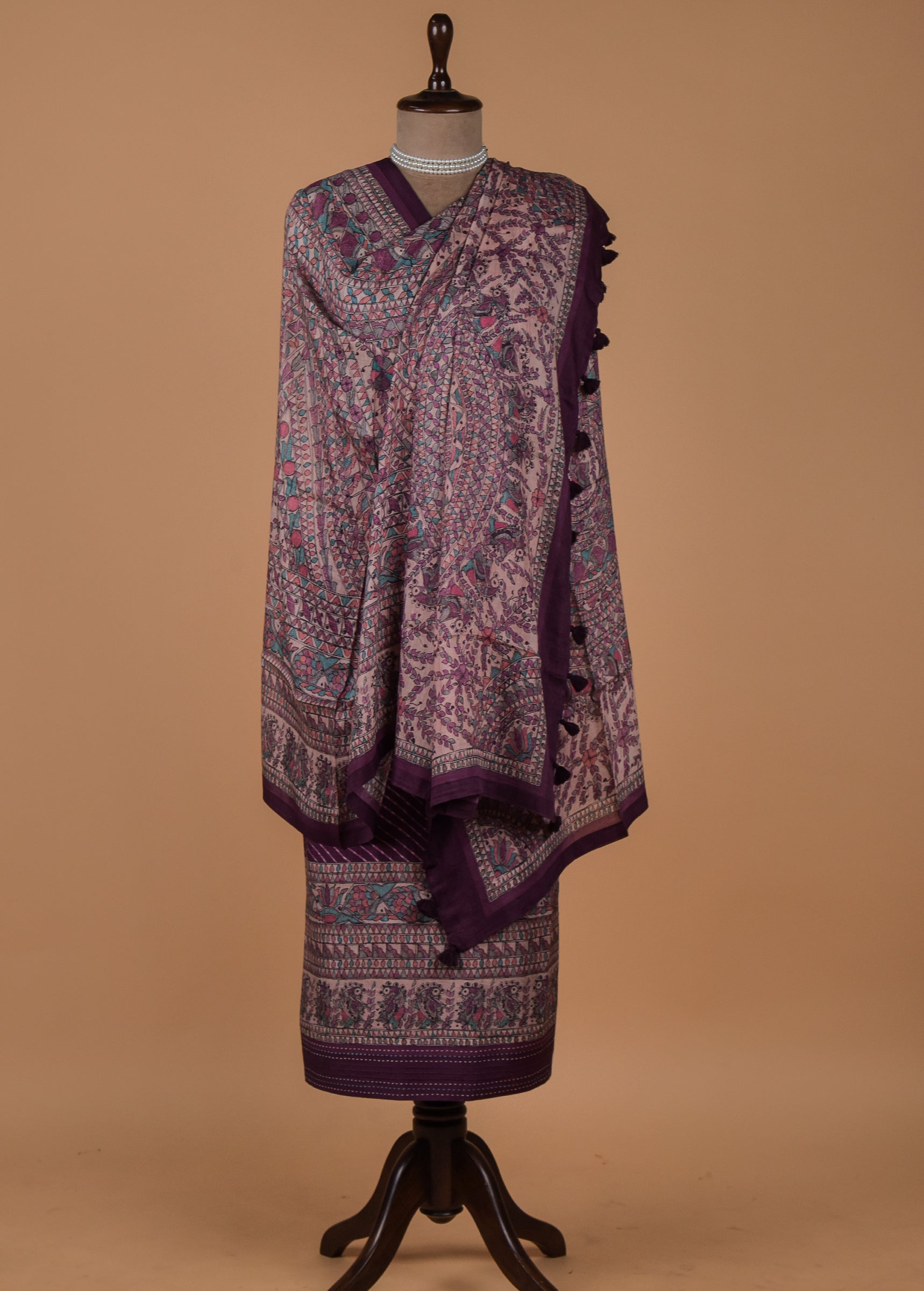 Purple Cotton Silk Dress Material