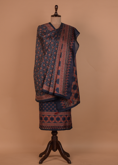 Blue Tussar Dress Material