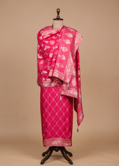 Pink Crepe Silk Dress Material