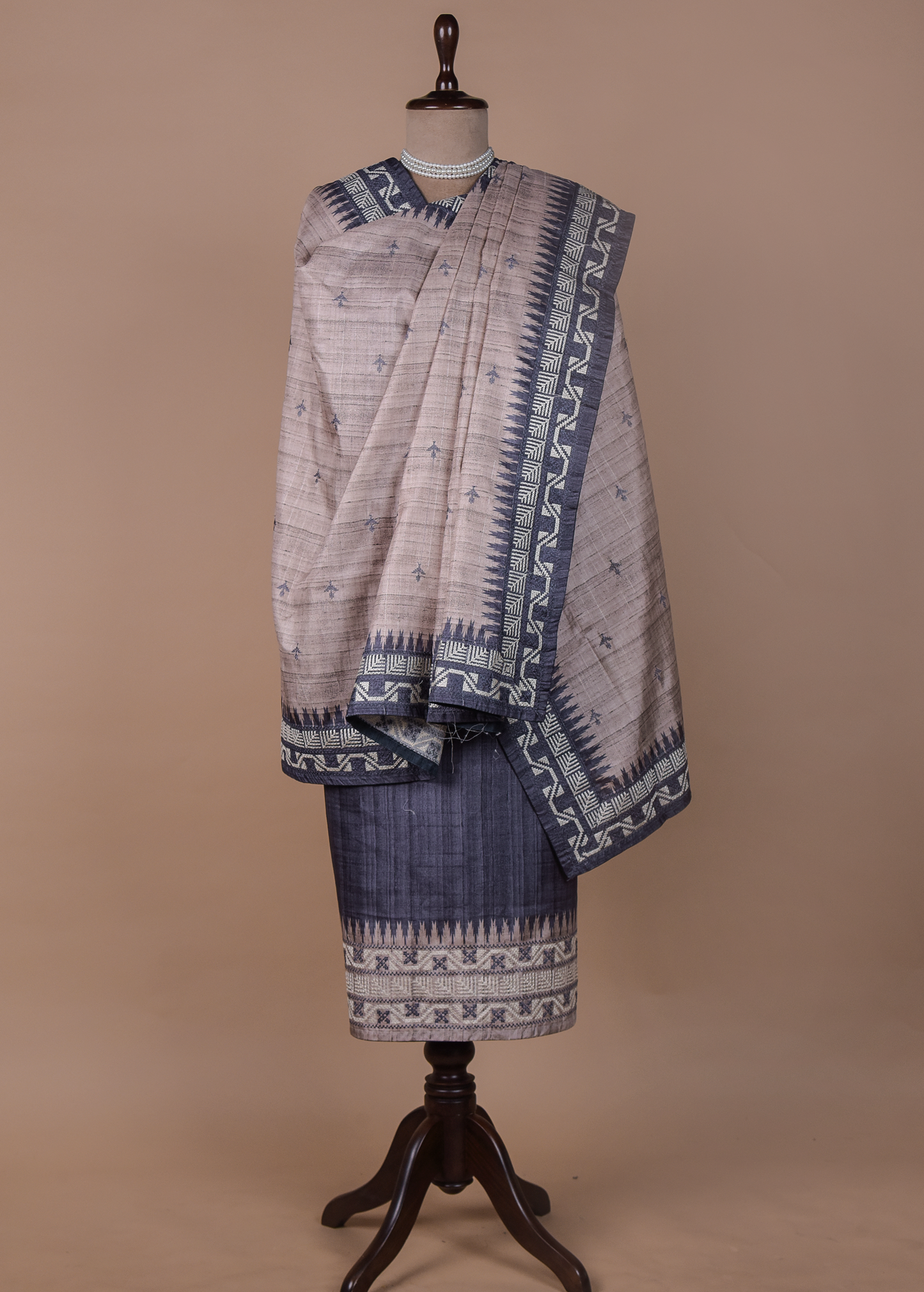 Purple Cotton Tussar Dress Material