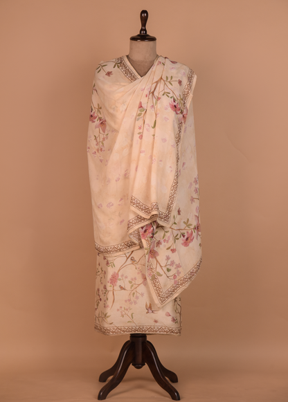 Cream Cotton Silk Dress Material