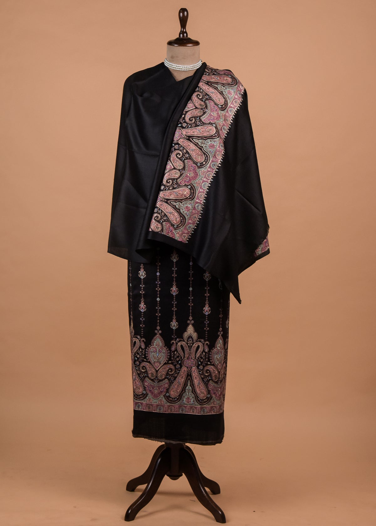 Black Pashmina Dress Material