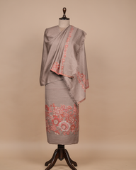 Grey Pashmina Dress Material