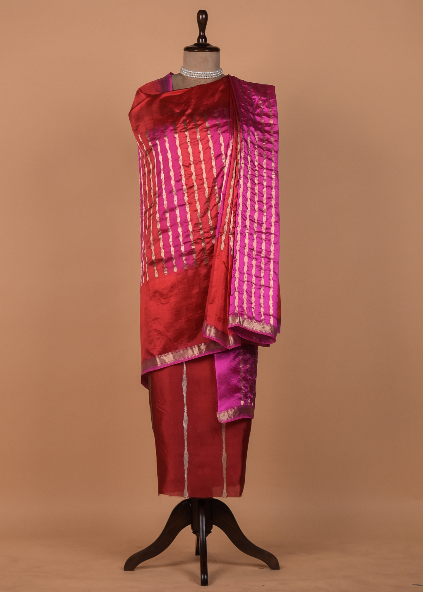 Red Silk Dress Material