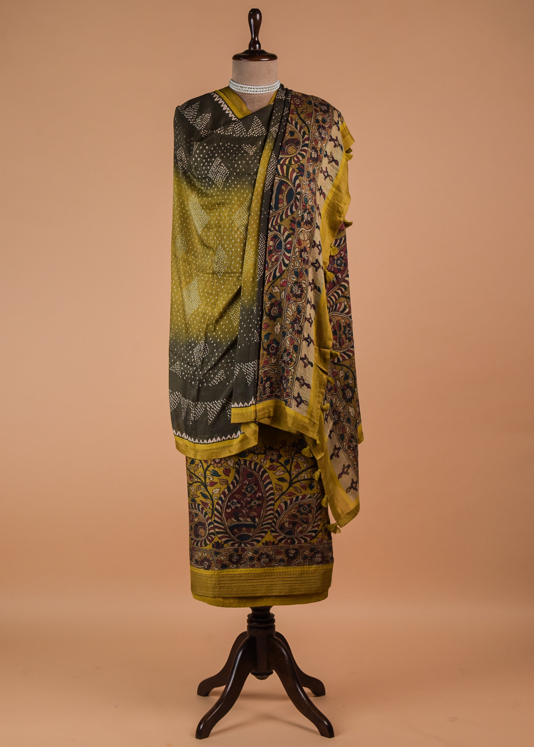 Green Cotton Silk Dress Material