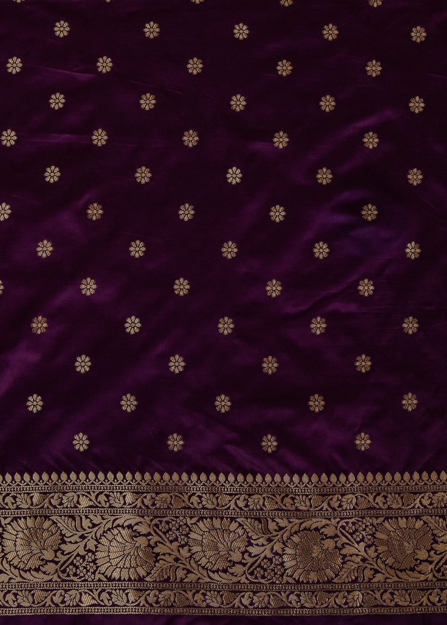 Purple Art Crepe Banarasi Saree