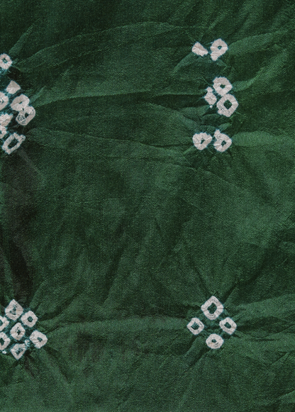 Green Gajji Silk Bandhani Saree