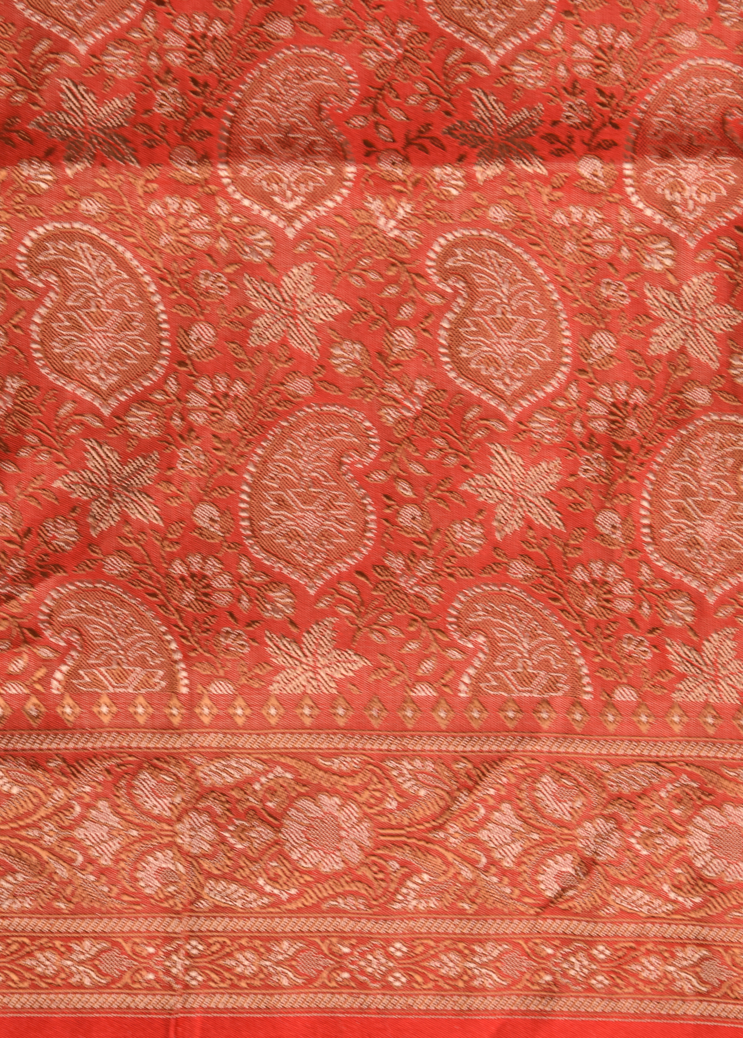 Cream Art Silk Banarasi Saree