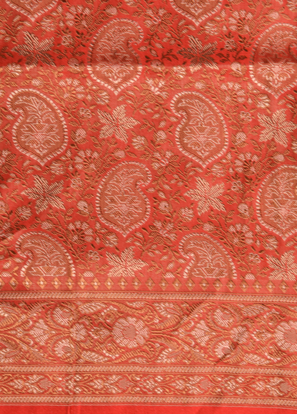 Cream Art Silk Banarasi Saree