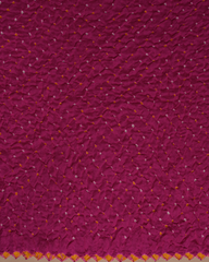 Pink Gajji Silk Bandhani Saree