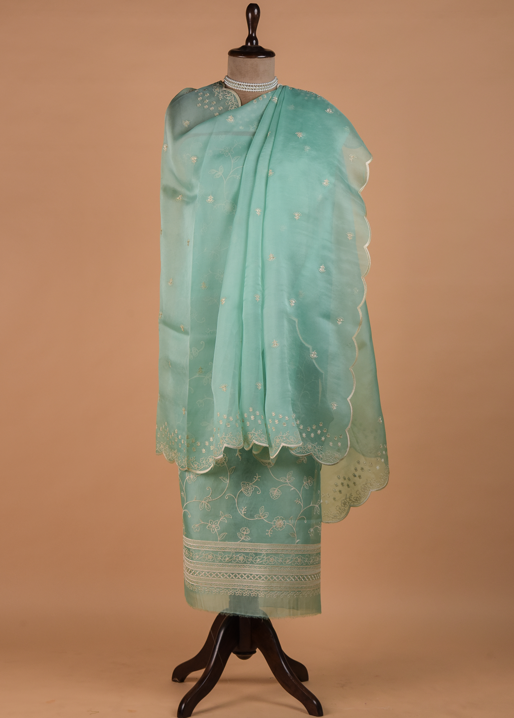 Blue Cotton Dress Material - Image 4 | Greenways Delhi