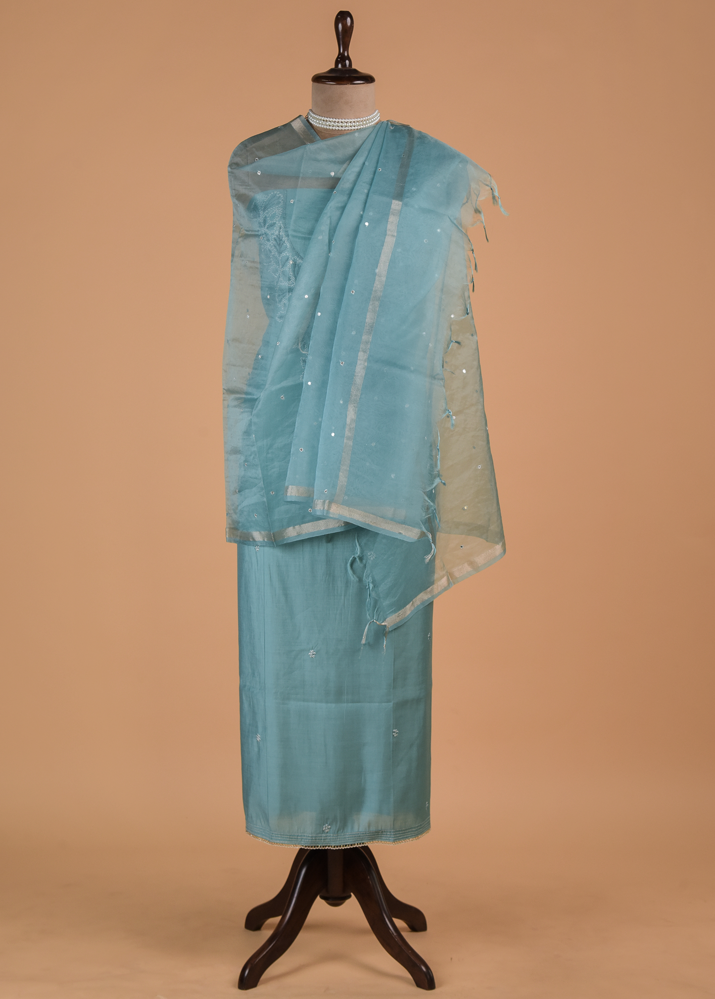 Blue Cotton Dress Material