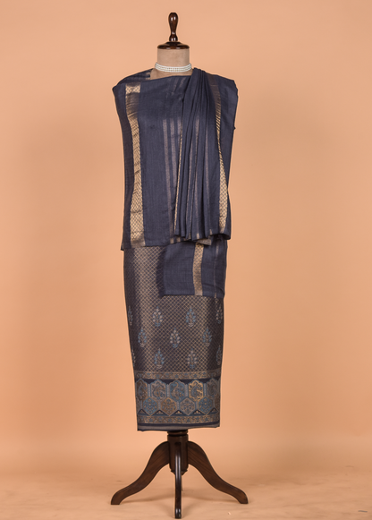 Blue Pashmina Dress Material
