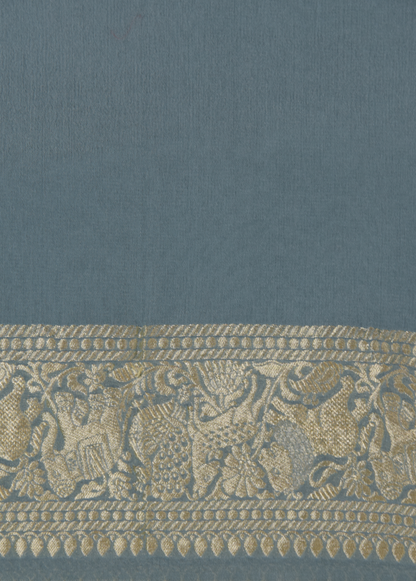 Blue Georgette Banarasi Saree