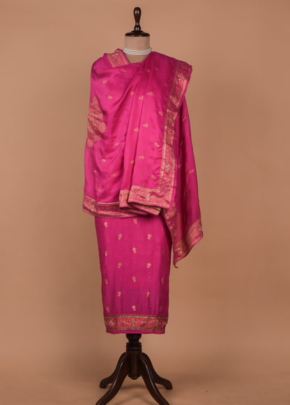 Pink Cotton Silk Dress Material