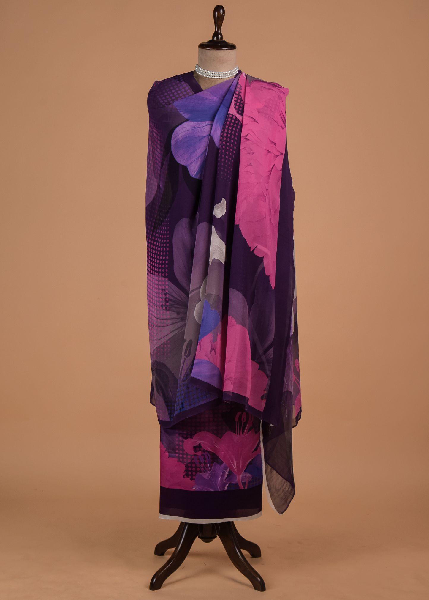 Multicoloured Satin Dress Material