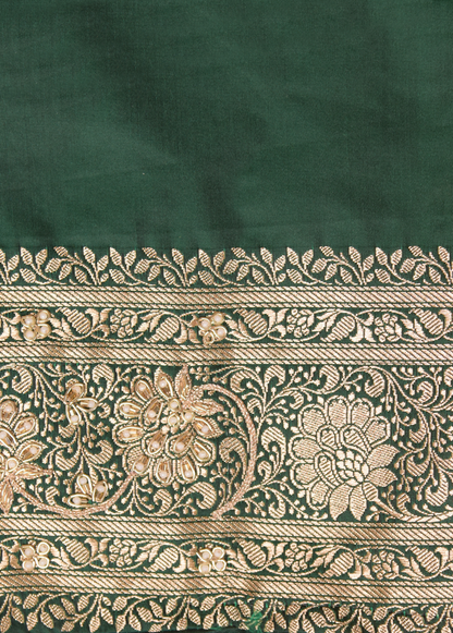 Green Crepe Silk Banarasi Saree