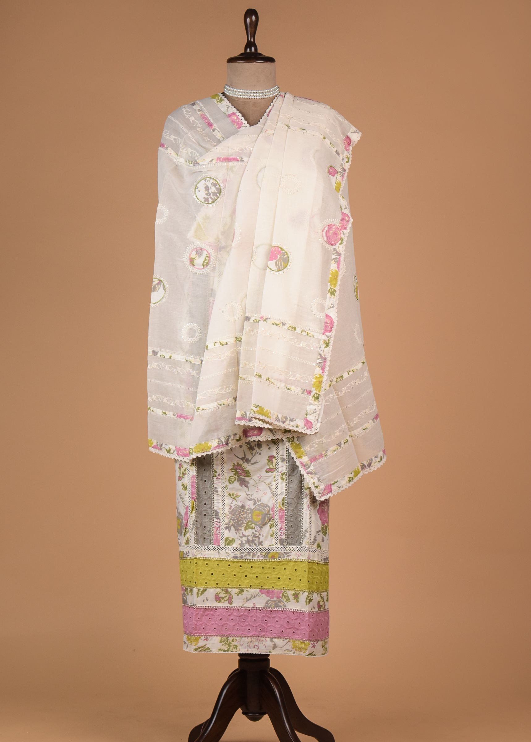 White Cotton Dress Material
