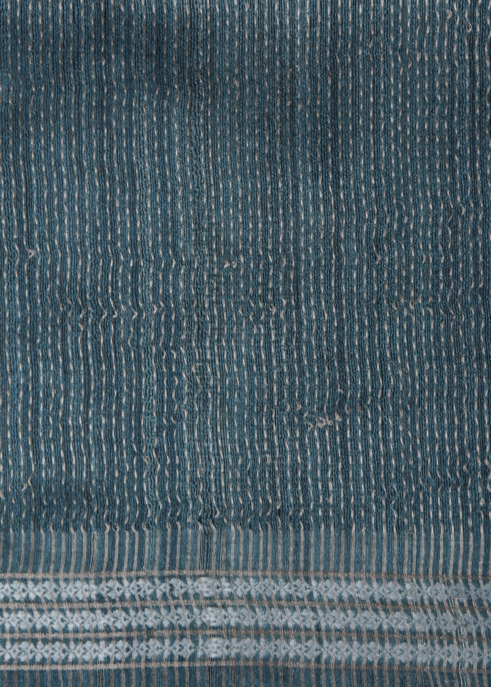 Blue Printed Tussar Silk Saree - Image 4 | Greenways Delhi