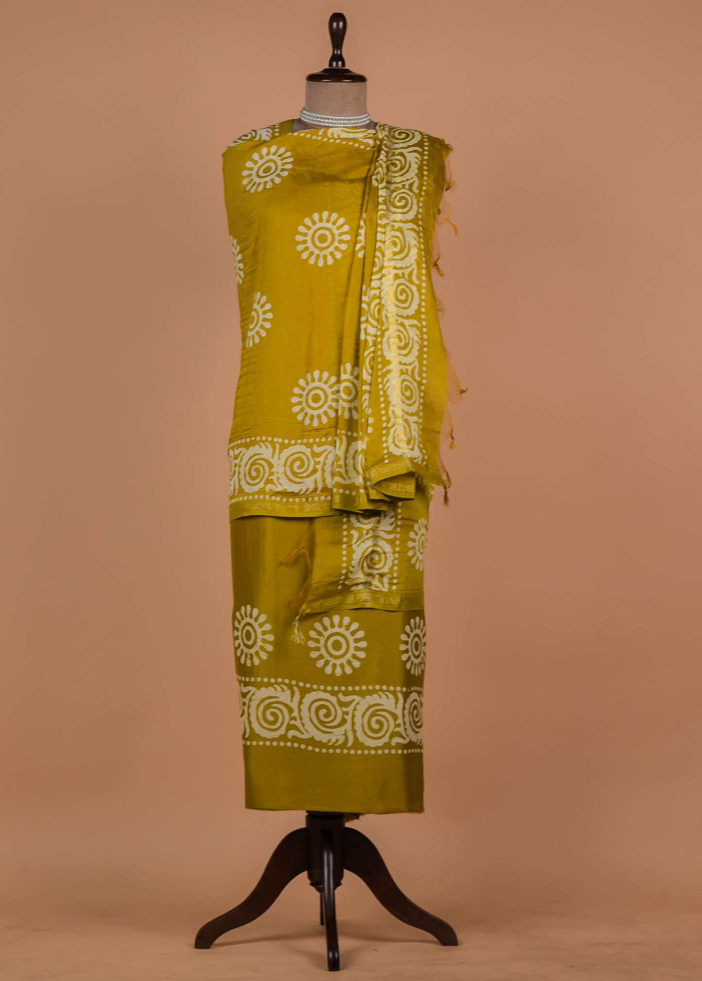 Yellow Chanderi Dress Material