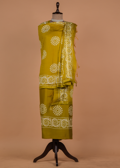 Yellow Chanderi Dress Material