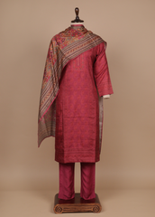 Red Tussar Straight Set