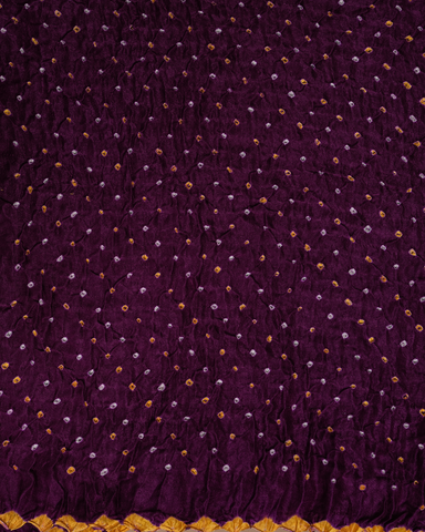 Purple Gajji Silk Bandhani Saree