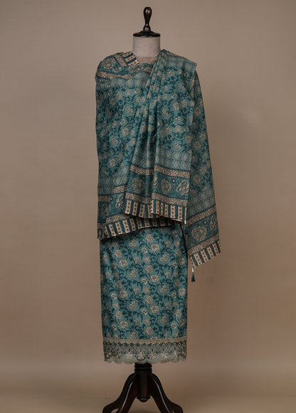 Blue Cotton Dress Material