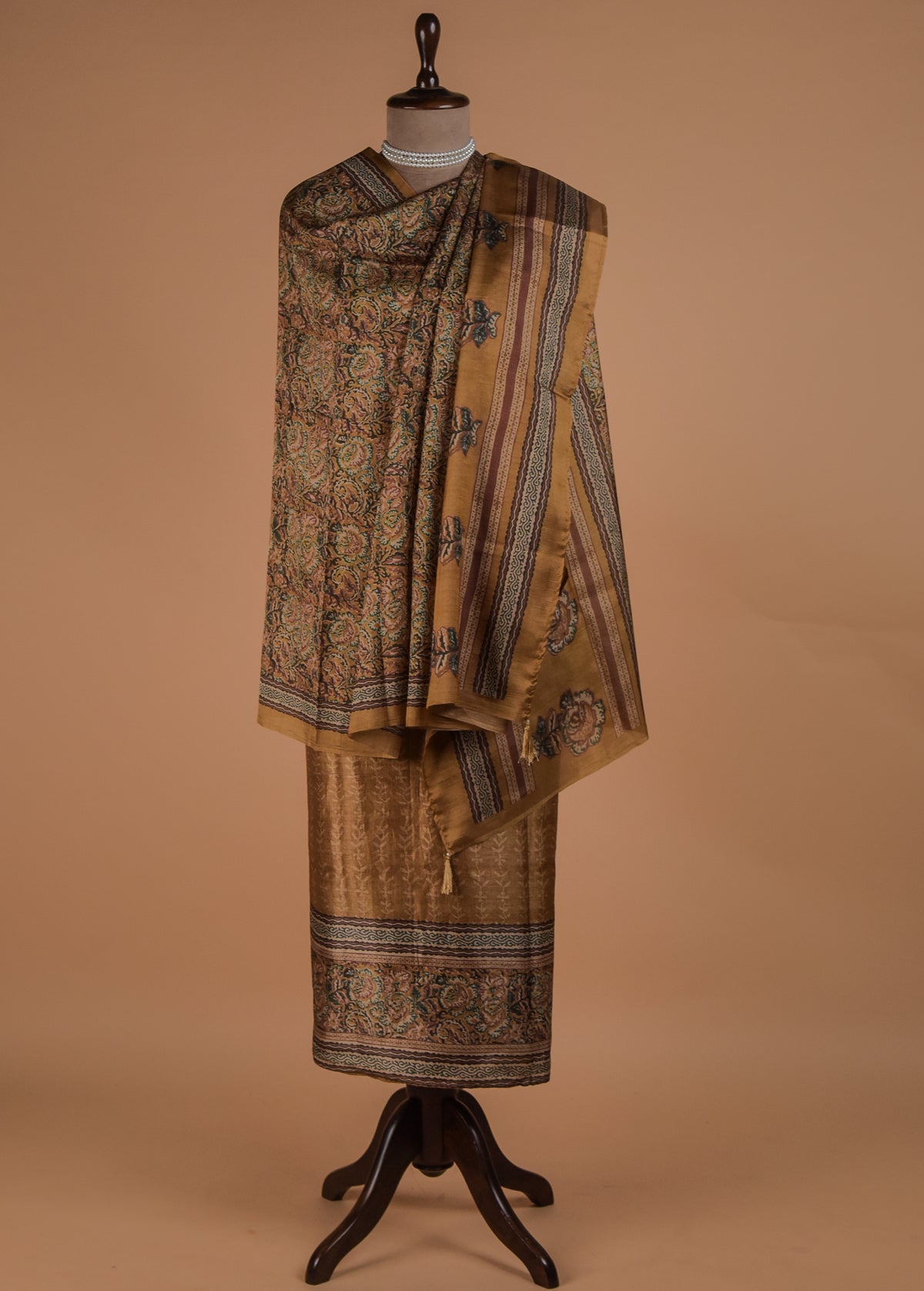 Yellow Tussar Dress Material