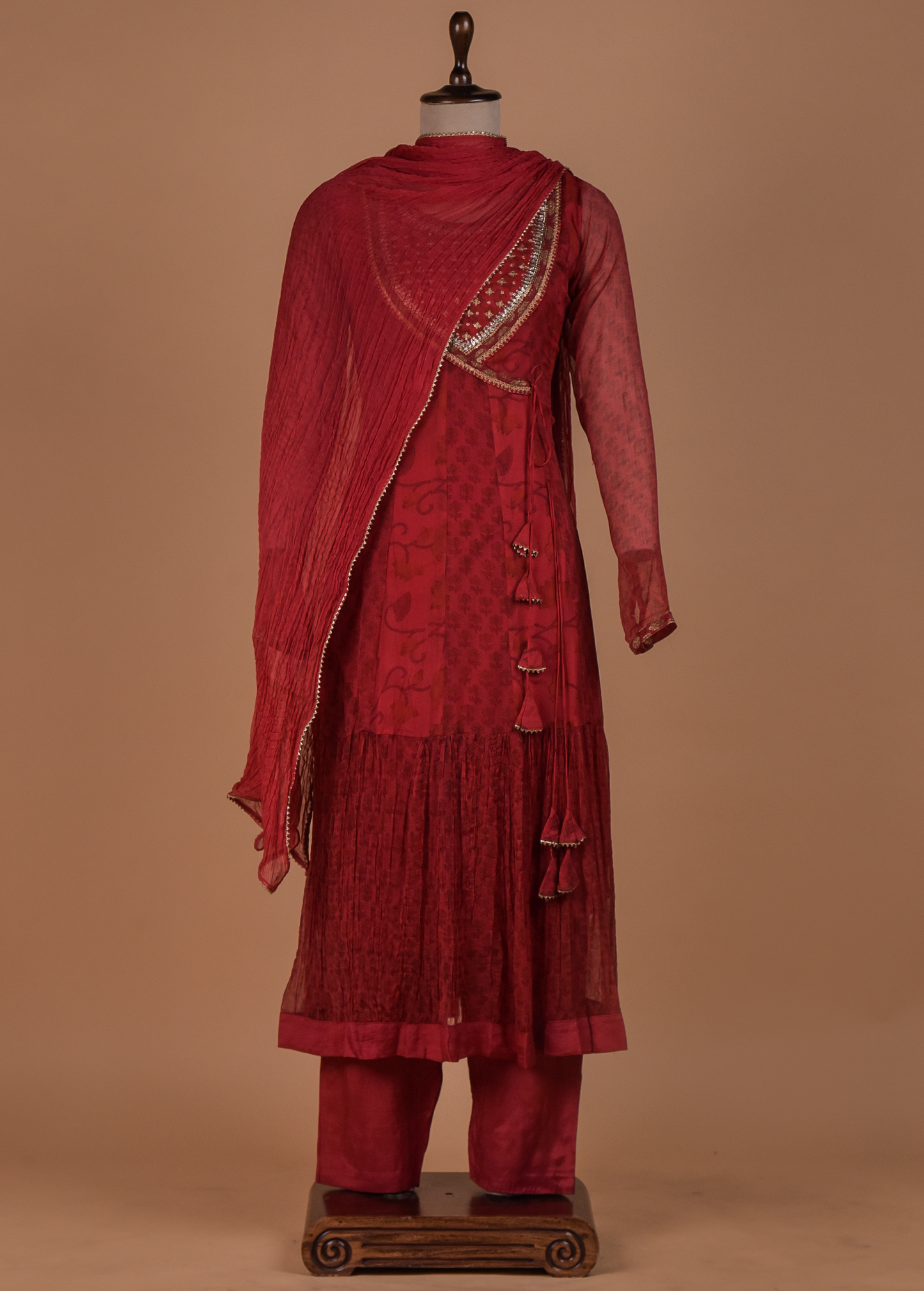 Pink Georgette Angrakha Suit Set