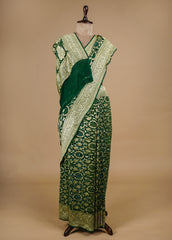 Green Georgette Bandhani Saree