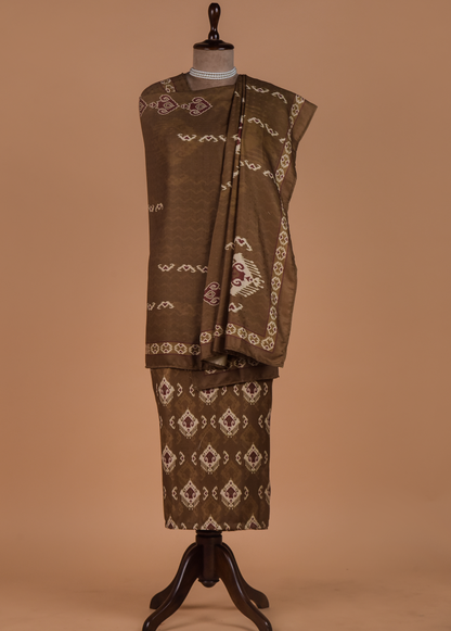 Brown Pashmina Dress Material