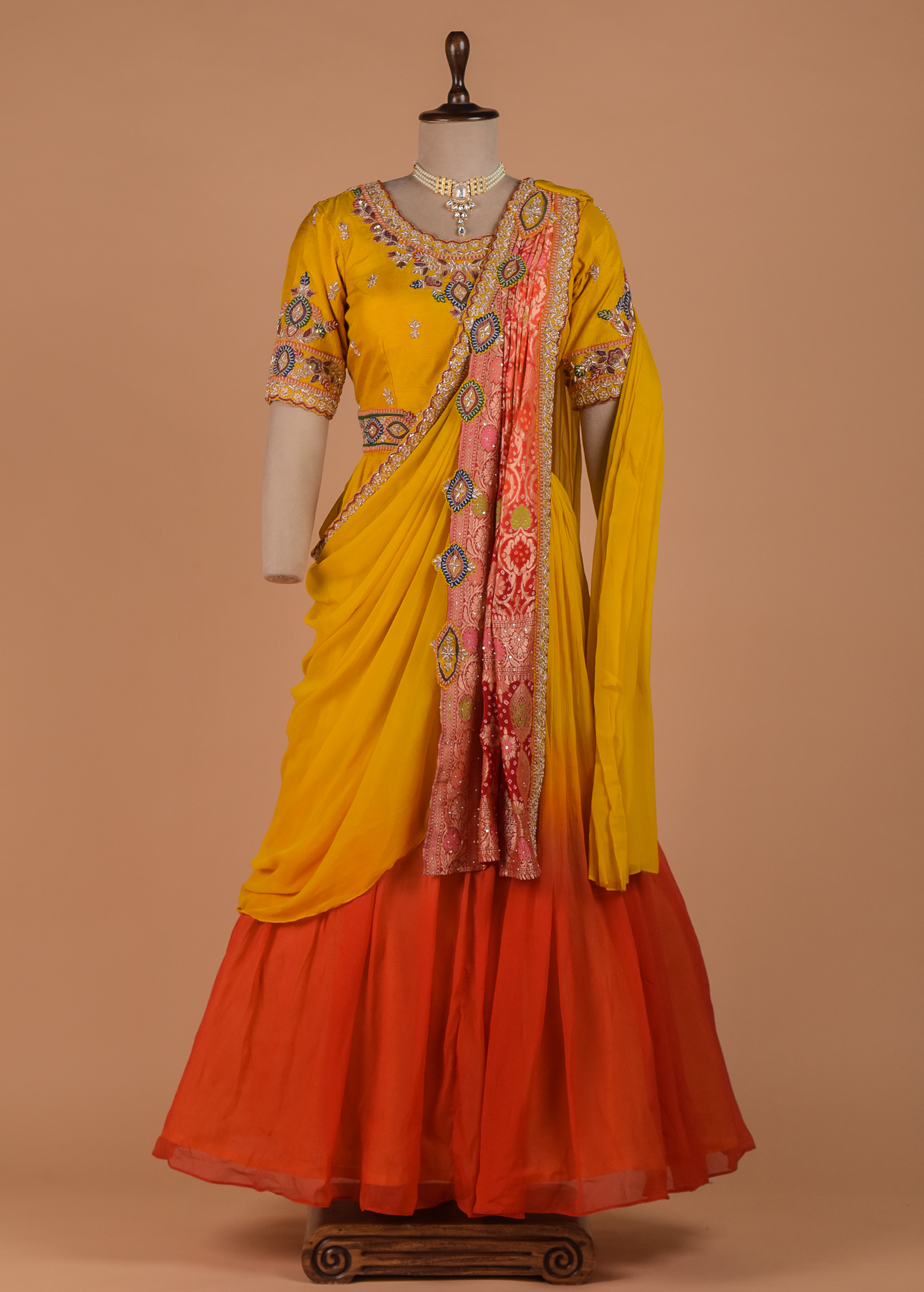 Yellow Georgette Lehenga