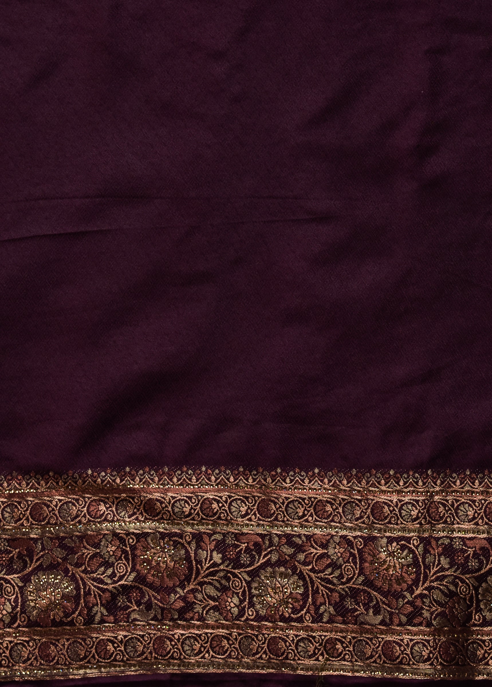 Purple Moroccan Silk Banarasi Saree