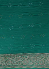 GreenGeorgette Bandhani Saree